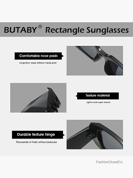 Retro Rectangle Sunglasses UV400 Protection Fashion Square Frame Unisex main image 4